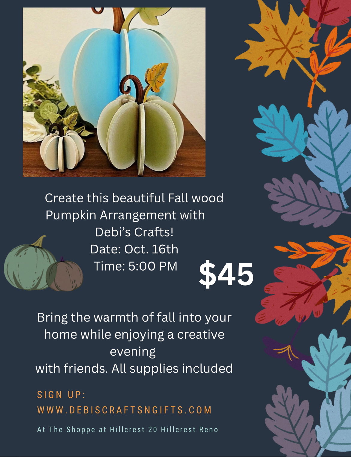 Fall Wood Pumpkin Arrangement DIY Workshop Cover Photo